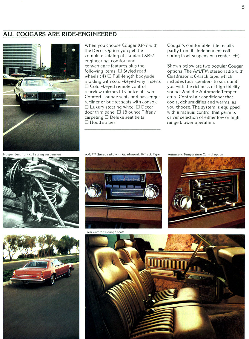 1978 Mercury Cougar Brochure Page 7